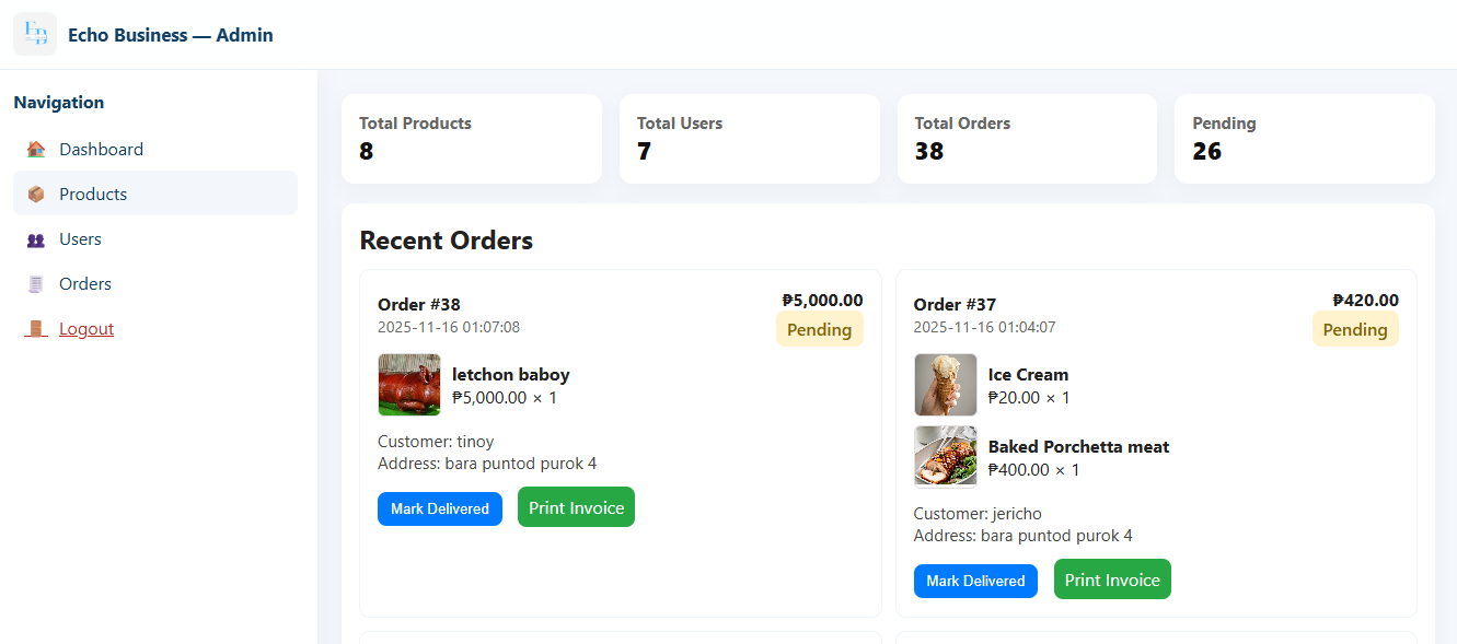 ECHOBUSINESS screenshot